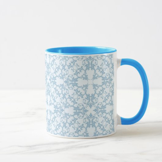 Mug Damassé bleu-clair (Droite)