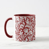 Mug Damassé de chardon de William Morris, rouge foncé (Gauche)