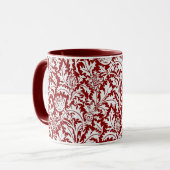 Mug Damassé de chardon de William Morris, rouge foncé (Devant gauche)