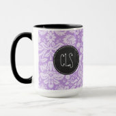 Mug Damassé de lavande ; Regard vintage de tableau (Gauche)