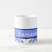 Mug Damassé et monogramme bleus (Centre)