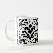 Mug Damassé florale d'art déco d'initiales faites sur (Gauche)