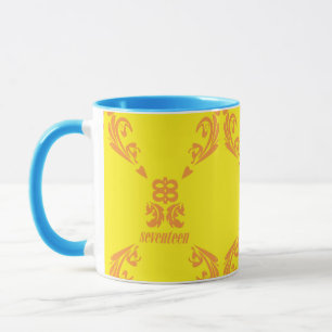 Mug Damassé jaune-orange
