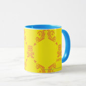 Mug Damassé jaune-orange (Devant droit)