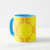 Mug Damassé jaune-orange (Devant gauche)