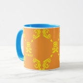 Mug Damassé jaune-orange (Devant gauche)
