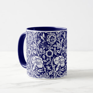 Mug Damassé, marine et blanc d'oeillet de Nouveau