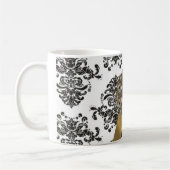 Mug Damassé noire et blanche, bijou de faux (Gauche)