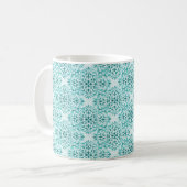 Mug damassé sophistiqué, Turquoise (Devant gauche)