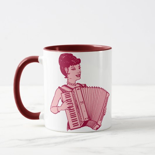Mug Dame à l'accordéon rétro (Gauche)