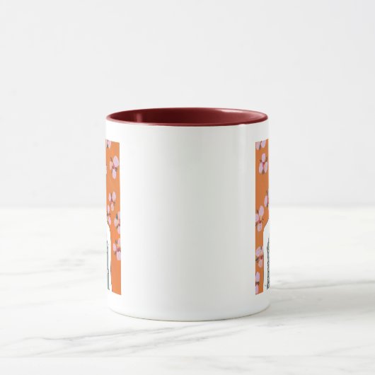 Mug Dame aux fleurs roses - Orange (Centre)