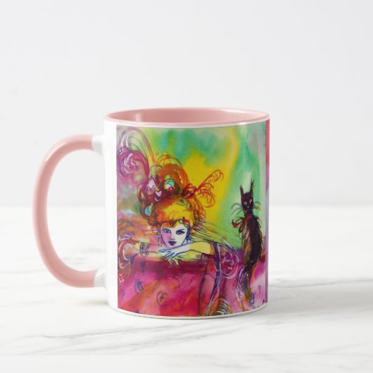 Mug DAME AVEC CHAT NOIR / Mascarade vénitienne (Gauche)