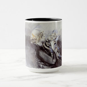 Mug Dame avec un chat gris (par Giovanni Boldini)