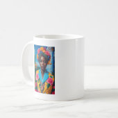 Mug Dame avec une veste de costume florale (Devant gauche)