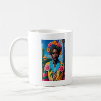 Mug Dame avec une veste de costume florale