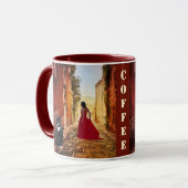 Mug Dame d'art en rouge mignonne Chat Musique italienn (Devant gauche)