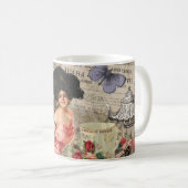 Mug Dame de café femme victorienne rose riche robe (Devant droit)