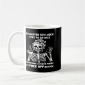 Mug Dame de café squelette sarcastique Pas si gentil (Gauche)