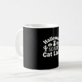 Mug Dame de chat effrayante Halloween_1 (Devant gauche)