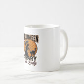 Mug Dame de chat effrayante Halloween Sorcière Web Vin (Devant droit)