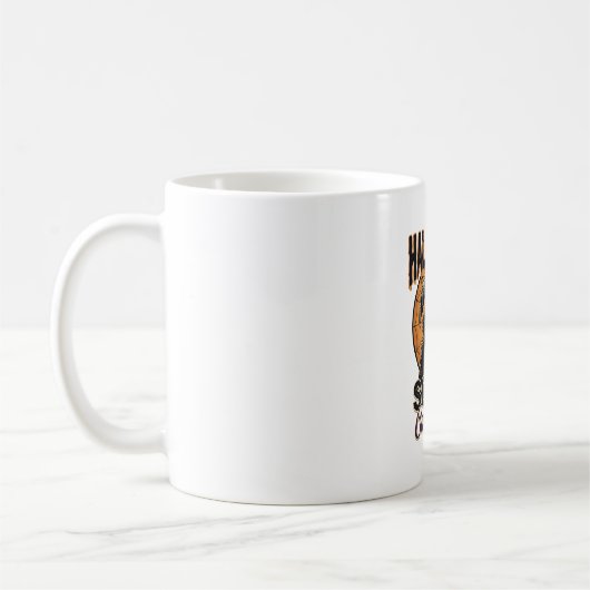 Mug Dame de chat effrayante Halloween Sorcière Web Vin (Gauche)