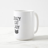 Mug Dame de chat fou - Drôle cadeau Amoureux des chats (Devant droit)