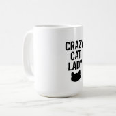 Mug Dame de chat fou - Drôle cadeau Amoureux des chats (Devant gauche)