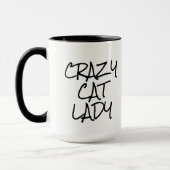 Mug Dame de chat fou sur blanc (Gauche)