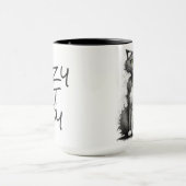 Mug Dame de chat fou sur blanc (Centre)