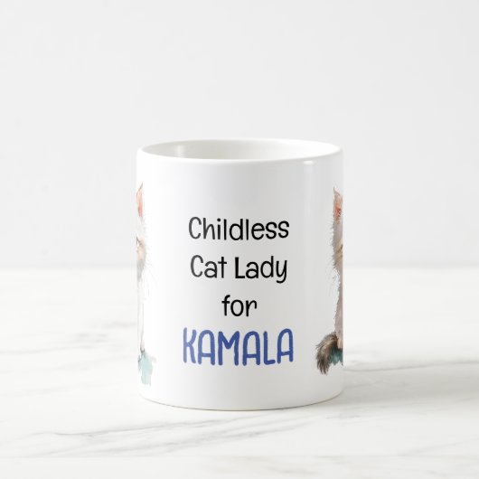 Mug Dame de chat sans enfant pour Kamala (Centre)