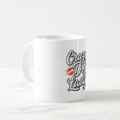 Mug Dame de chien folle Conception de typographie d'am (Devant gauche)