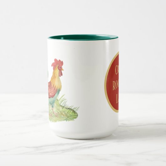 Mug dame de coq fou ajouter du texte (Centre)