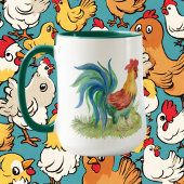 Mug dame de coq fou ajouter du texte