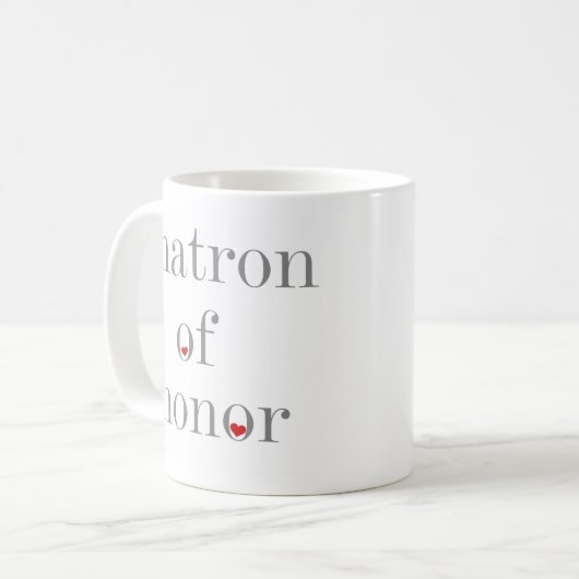 Mug Dame de honneur grise des textes (Devant gauche)