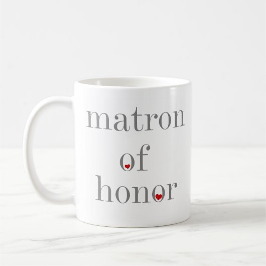 Mug Dame de honneur grise des textes (Gauche)