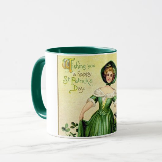 Mug Dame de la Saint Patrick, Vintage (Devant gauche)