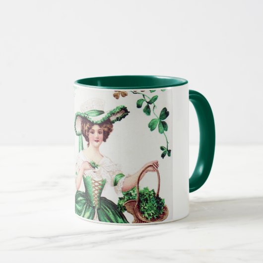 Mug Dame de la Saint Patrick, Vintage (Devant droit)