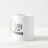Mug Dame de l'entrepôt - Conception couronnée (Devant gauche)