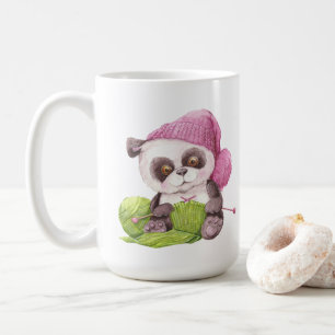 Mug dame de tricot fou ajouter du texte