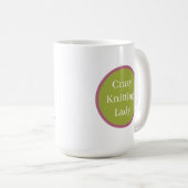 Mug dame de tricot fou ajouter du texte (Devant droit)