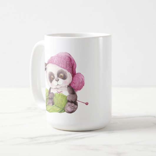 Mug dame de tricot fou ajouter du texte (Devant gauche)