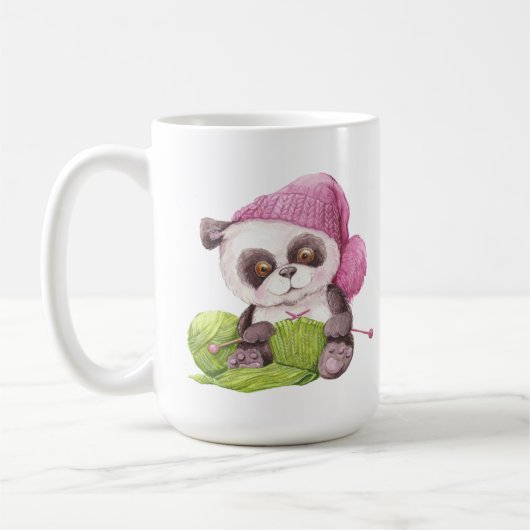 Mug dame de tricot fou ajouter du texte (Gauche)