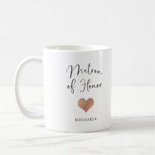 Mug Dame d'Honneur Écriture Tendance et Cœur