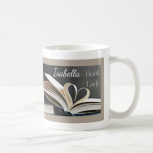 Mug Dame du Livre, Cadeau Personnalisé de Lecture pour