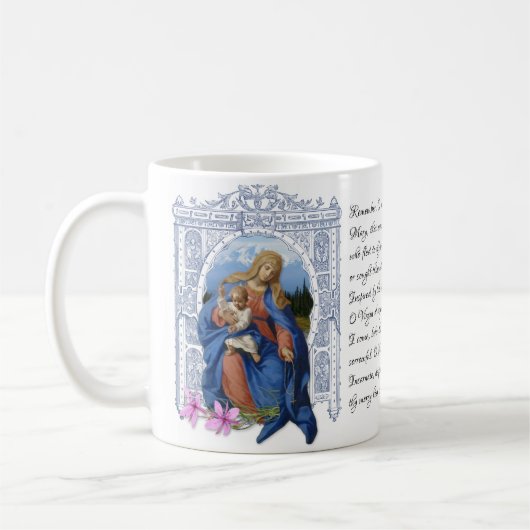 Mug Dame du Rosaire Vierge Mère Marie Prière Café (Gauche)