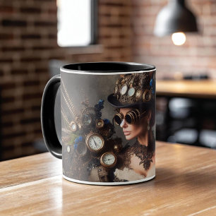 Mug Dame du Temps Mécanique Steampunk Victorien Antiqu