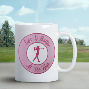 Mug Dame Golfeuse Heure de départ Humour sportif Blagu