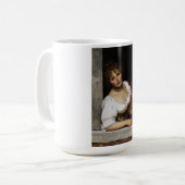 Mug Dame italienne avec ventilateur rouge (Devant gauche)