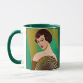 Mug Dame moderne Art déco avec ventilateur (Gauche)