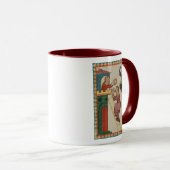 Mug Dame offrant un cadeau à un prétendant, 14e siècle (Devant droit)